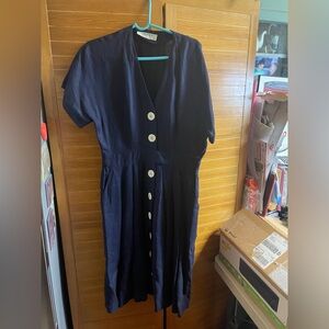 Vintage Chetta B heavy linen dress Peter Novello Sherrie Levine 80’s style